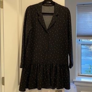 Zara mini black dress with multi color star size M